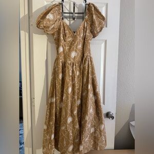 Elegant Tan Maxi Dress